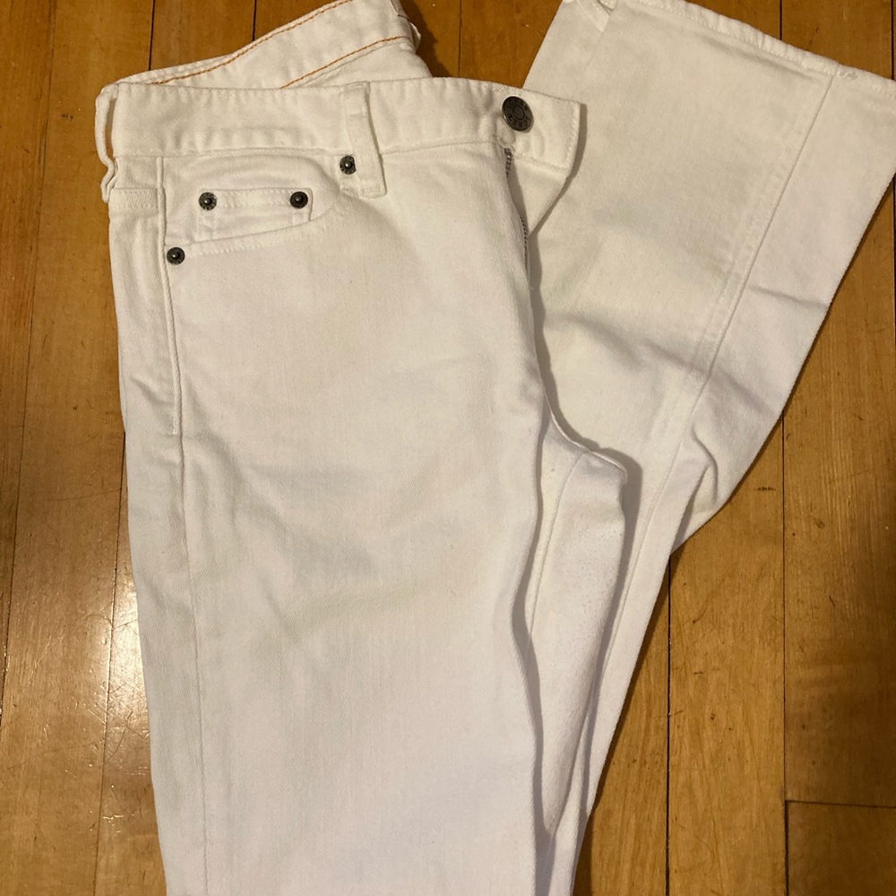 J Crew White Jeans Straight Leg Style Size 29 with stretch